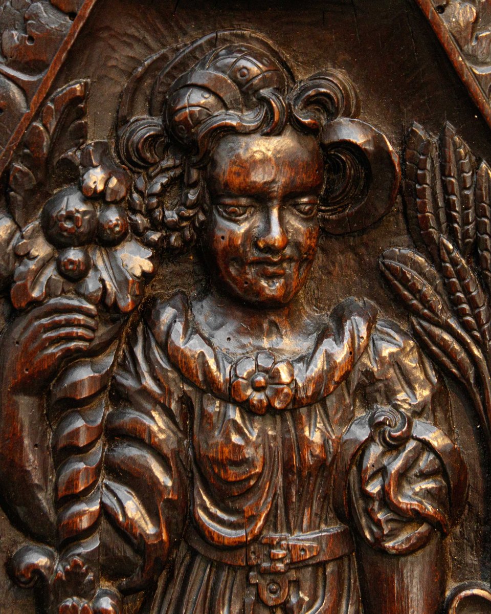 Flanders, 17th Century, Door Panels Depicting Allegories Of Summer And Winter-photo-3