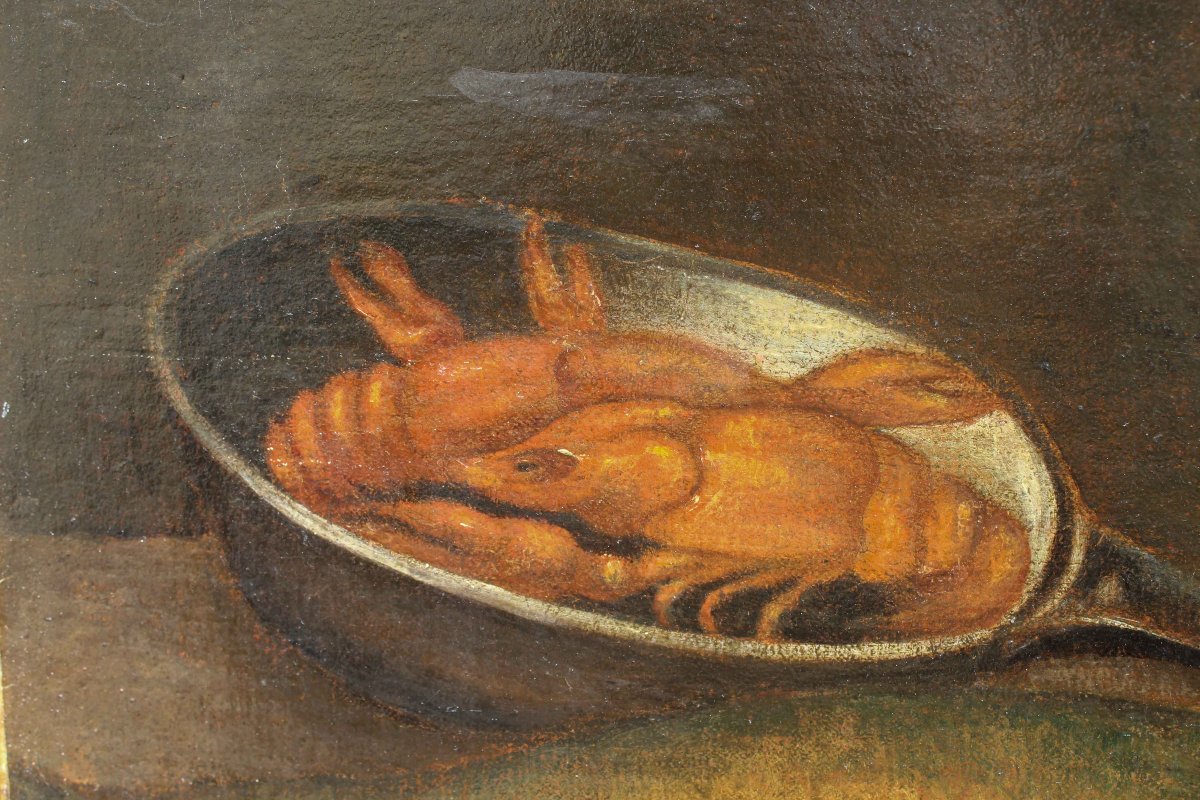 Nicola Levoli (Rimini, 1728 - 1801), attr., Nature morte avec poissons et crustacés-photo-4