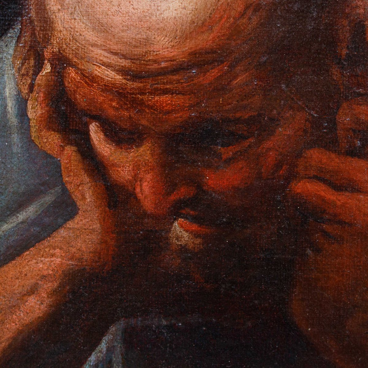Antonio Zanchi (Este, 1631 - Venise, 1722), Étude d’un visage masculin-photo-4