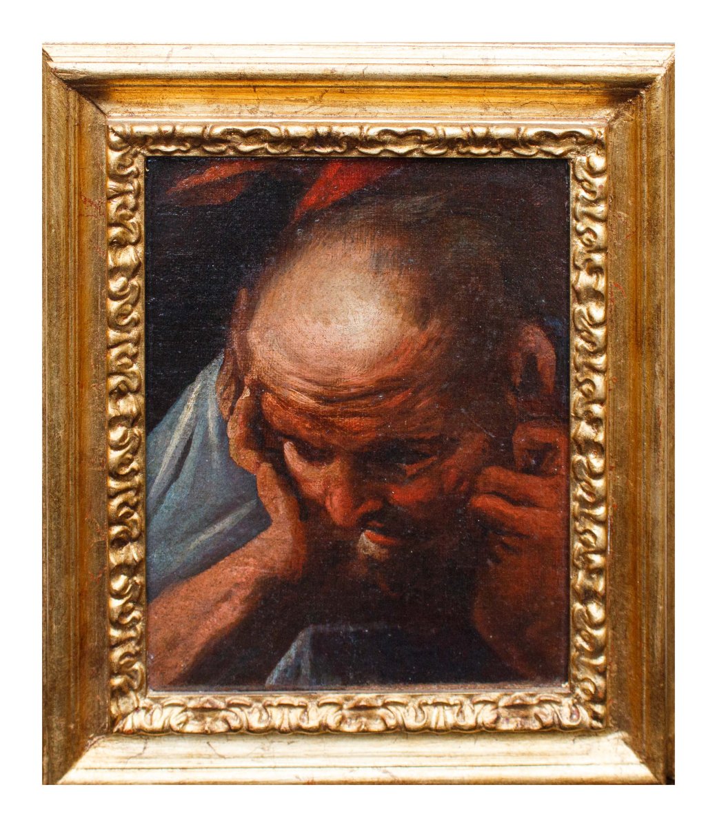 Antonio Zanchi (Este, 1631 - Venise, 1722), Étude d’un visage masculin