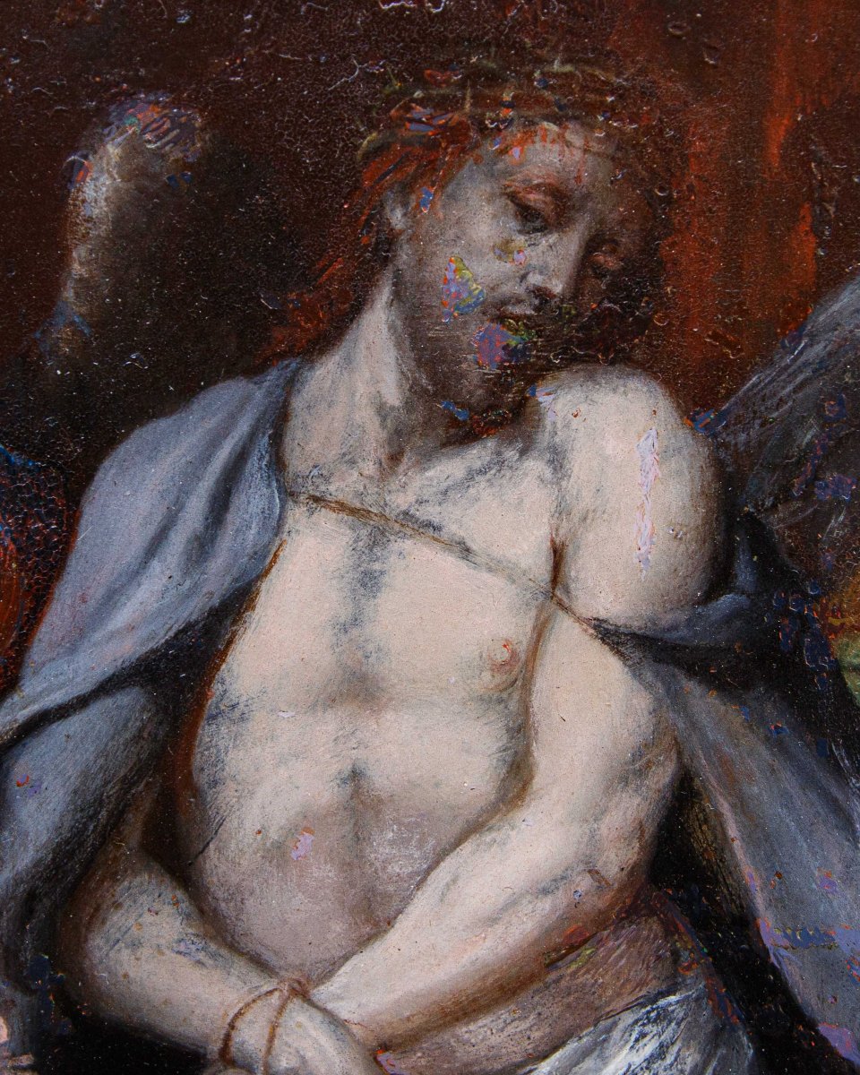 XVIIe siècle, Christ avec deux anges au tombeau-photo-3