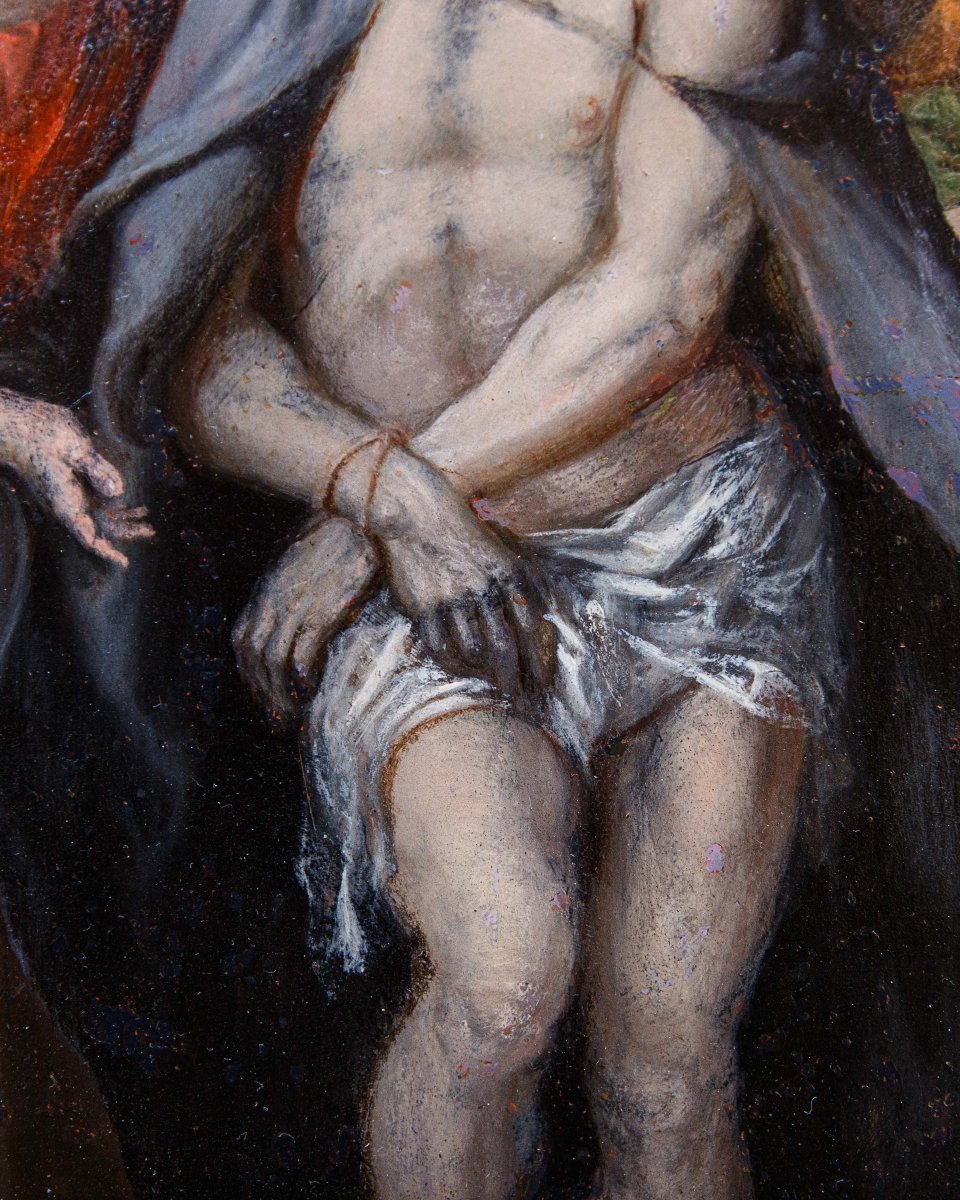 XVIIe siècle, Christ avec deux anges au tombeau-photo-4