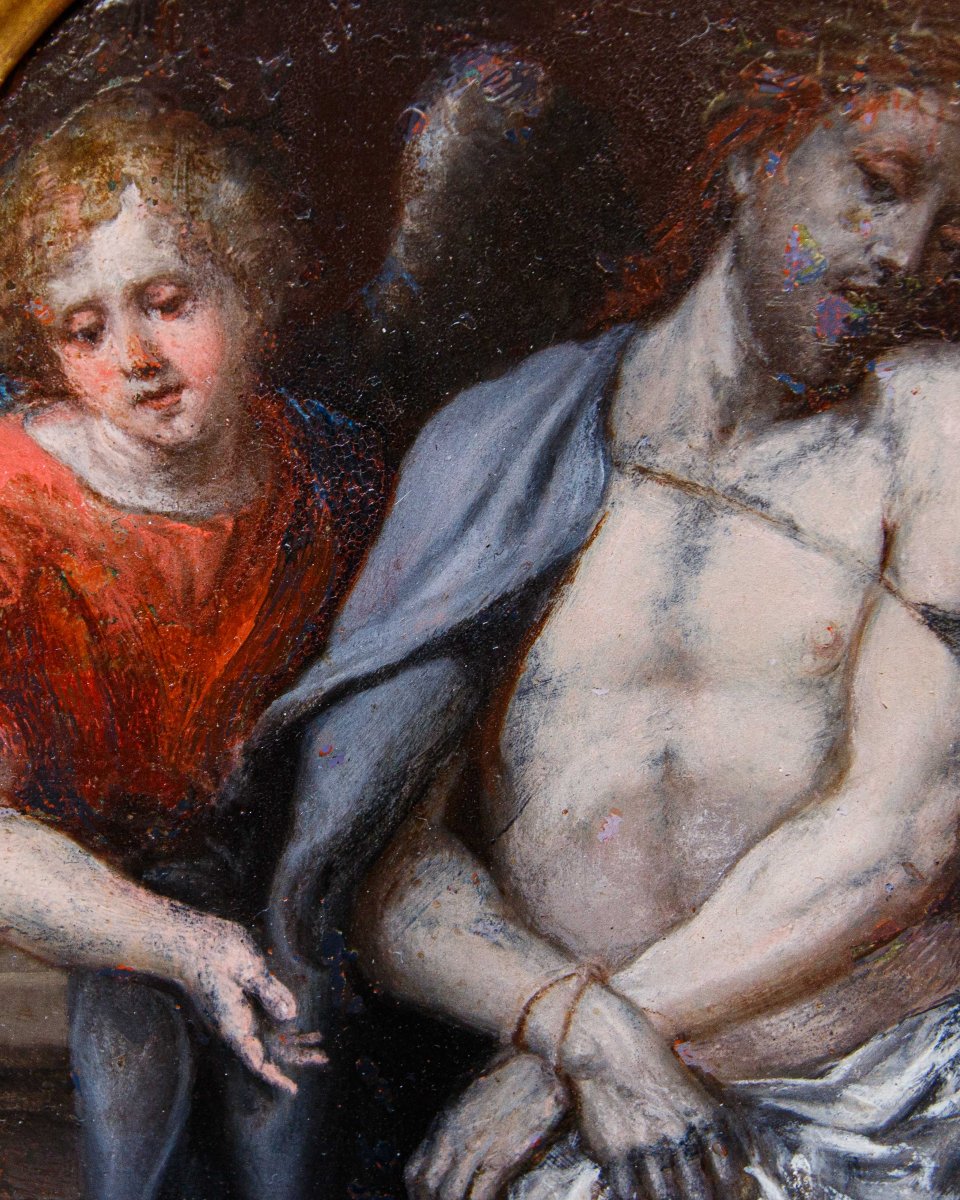 XVIIe siècle, Christ avec deux anges au tombeau-photo-5