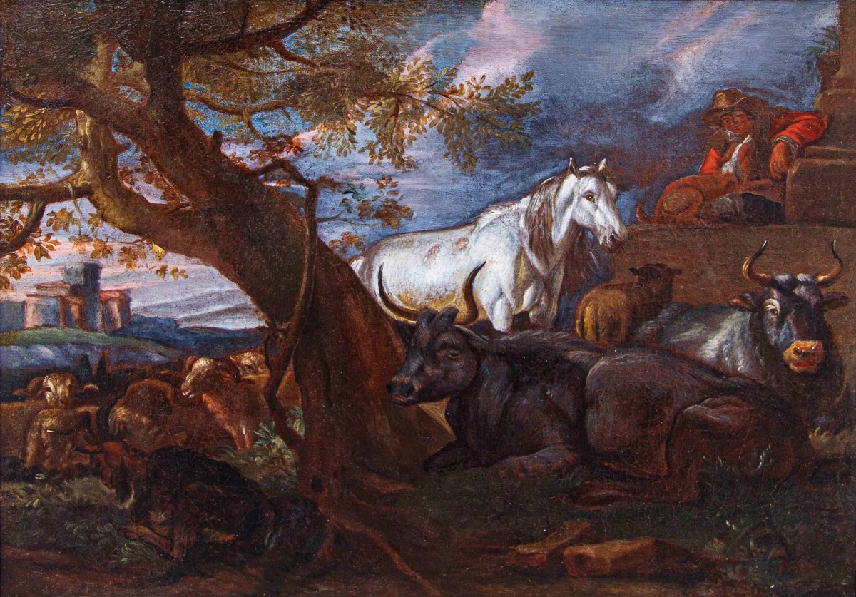 Flemish Painter In Rome, 17th Century, Armenti-photo-2