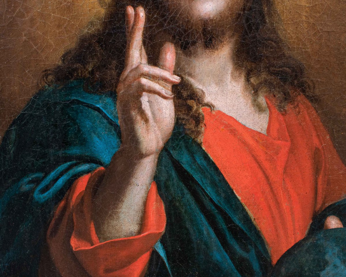 École du XVIe-XVIIe siècle, Le Christ Bénissant-photo-2