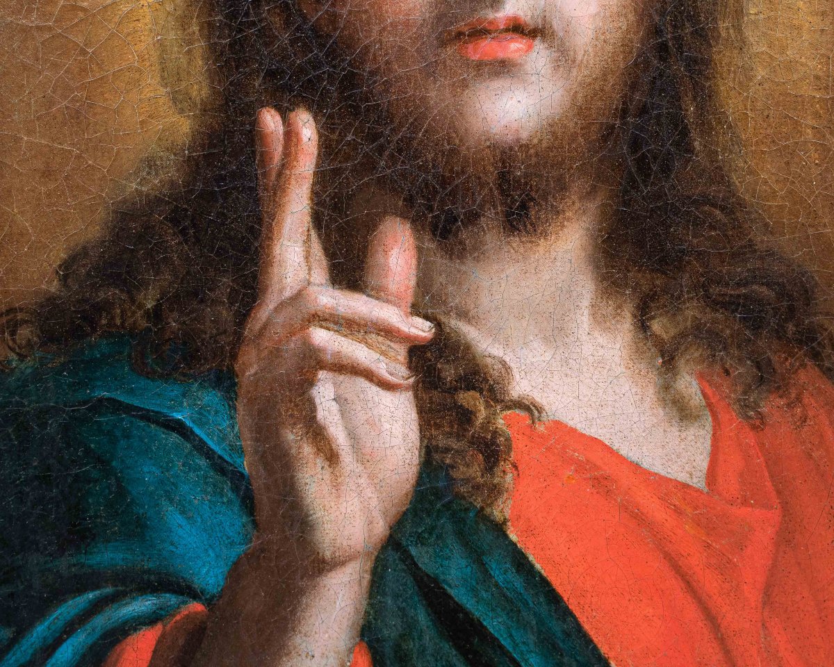 École du XVIe-XVIIe siècle, Le Christ Bénissant-photo-3