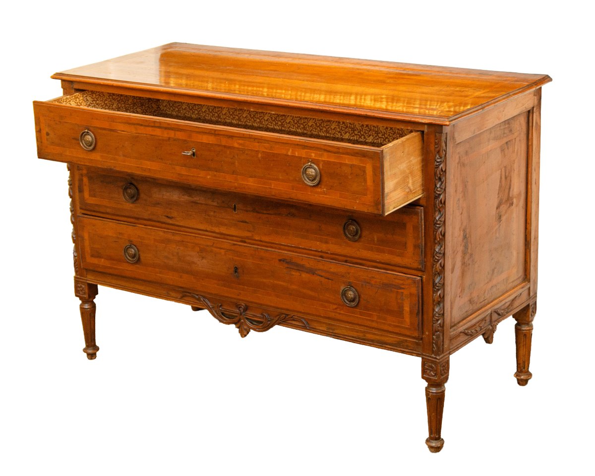XVIIIe siècle, Parme , Coffret à trois tiroirs -photo-3