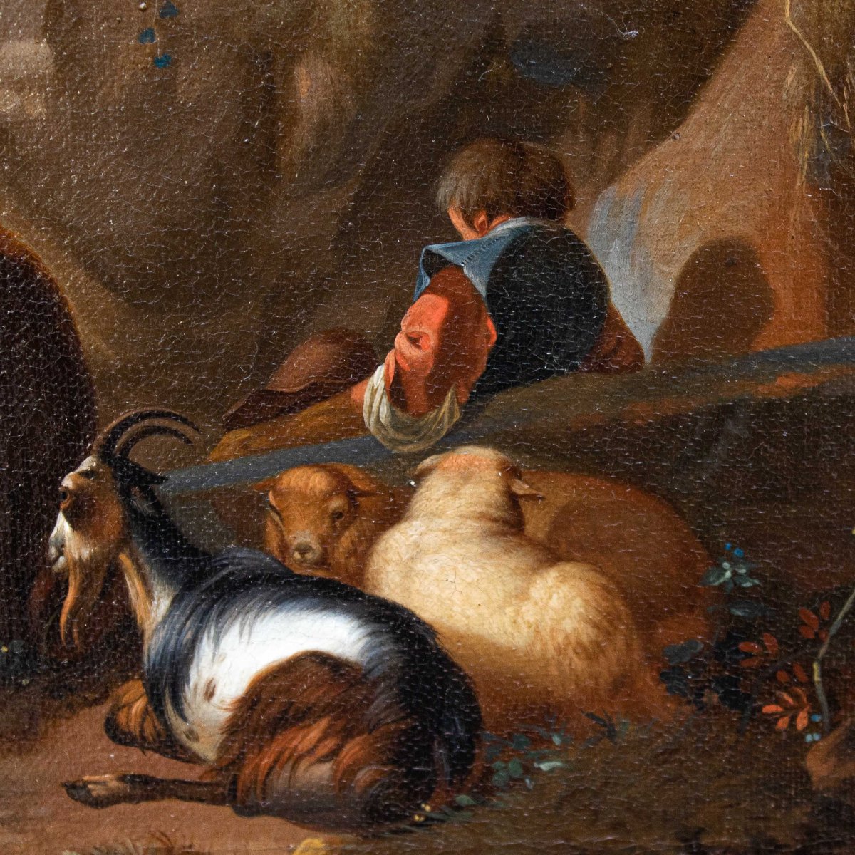 Cercle de Nicolaes Berchem (1620, Haarlem - 1683, Amsterdam), Scène avec des animaux-photo-1