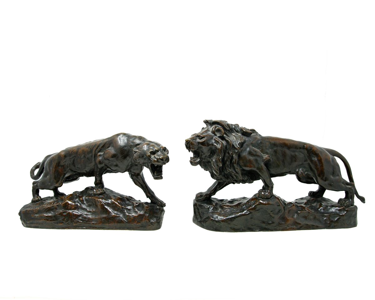 Thomas François Cartier (marseille, 1879 – Saint-vallier, 1936), Lion And Panther