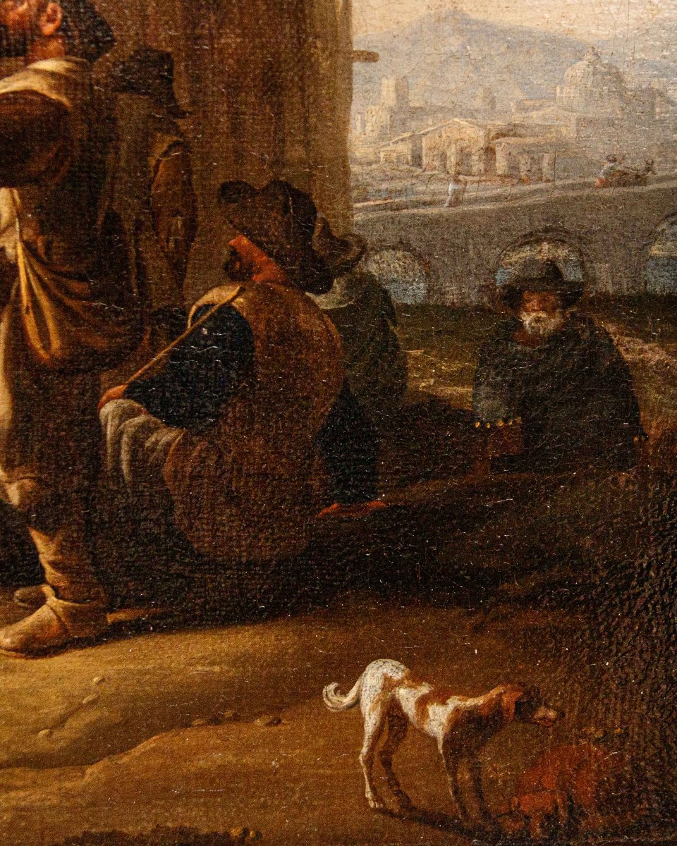 Johannes Lingelbach, parfois appelé Jan (1622 - 1674), Scène avec des buveurs-photo-2