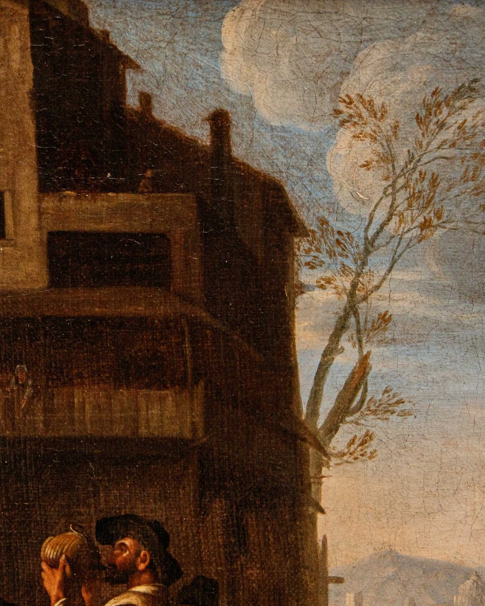 Johannes Lingelbach, parfois appelé Jan (1622 - 1674), Scène avec des buveurs-photo-6