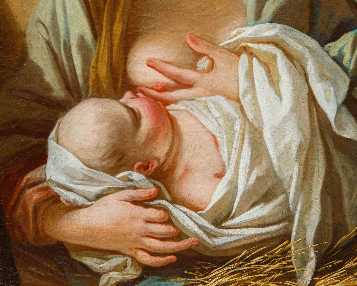 Peintre vénitien de la première moitié du XVIIIe siècle, Madone du lait et saint Joseph-photo-6