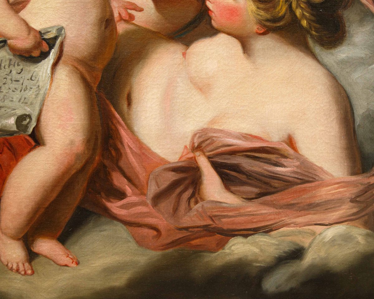 Joshua Reynolds (Plympton, 1723 - Londres, 1792), Disciple de, L’éducation de Cupidon-photo-7