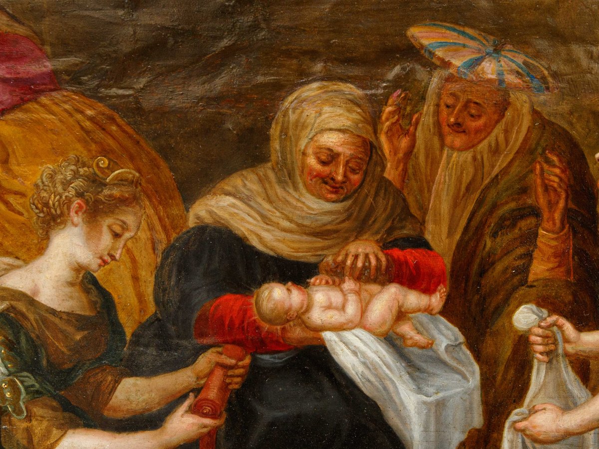 Atelier de José Leonardo (Saragosse, 1601 - 1653), Naissance de la Vierge-photo-3