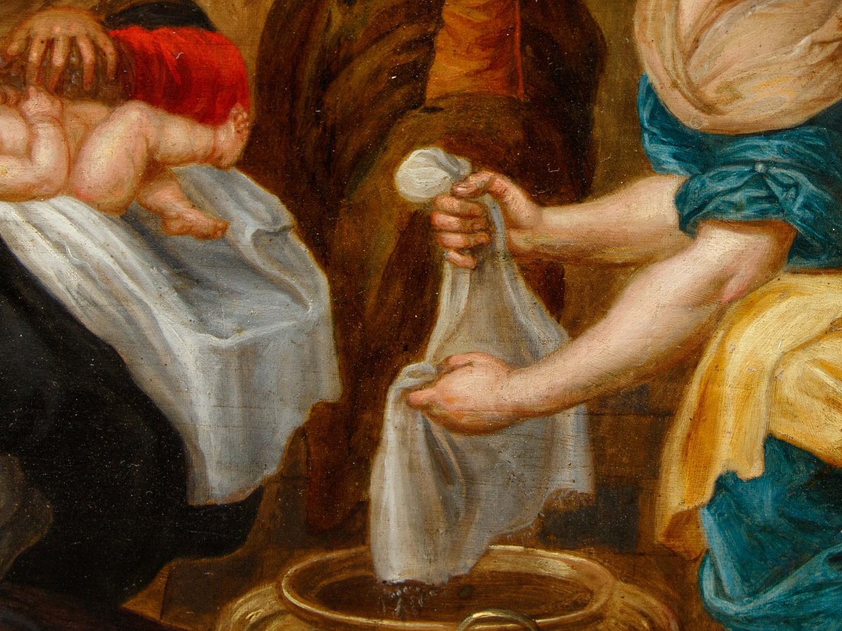 Atelier de José Leonardo (Saragosse, 1601 - 1653), Naissance de la Vierge-photo-5