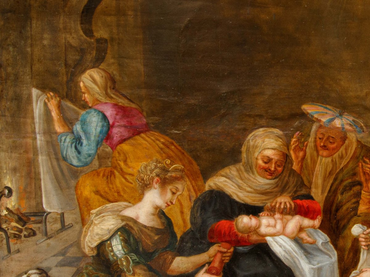 Atelier de José Leonardo (Saragosse, 1601 - 1653), Naissance de la Vierge-photo-8
