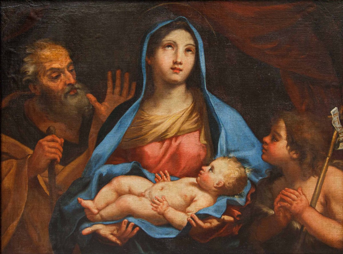 Giambettino Cignaroli (Vérone, 1706 - 1770),attr., Sainte-Famille avec saint Jean-photo-2