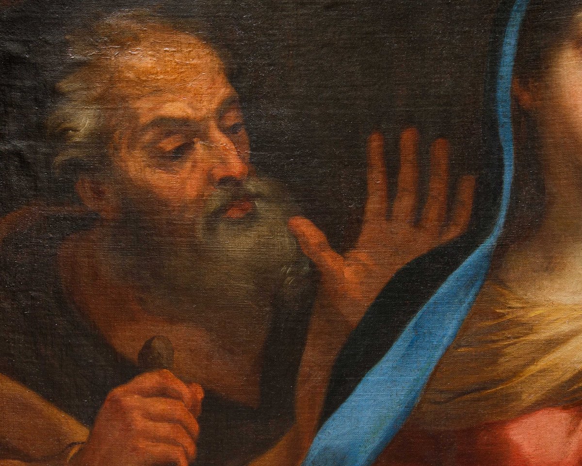 Giambettino Cignaroli (Vérone, 1706 - 1770),attr., Sainte-Famille avec saint Jean-photo-5