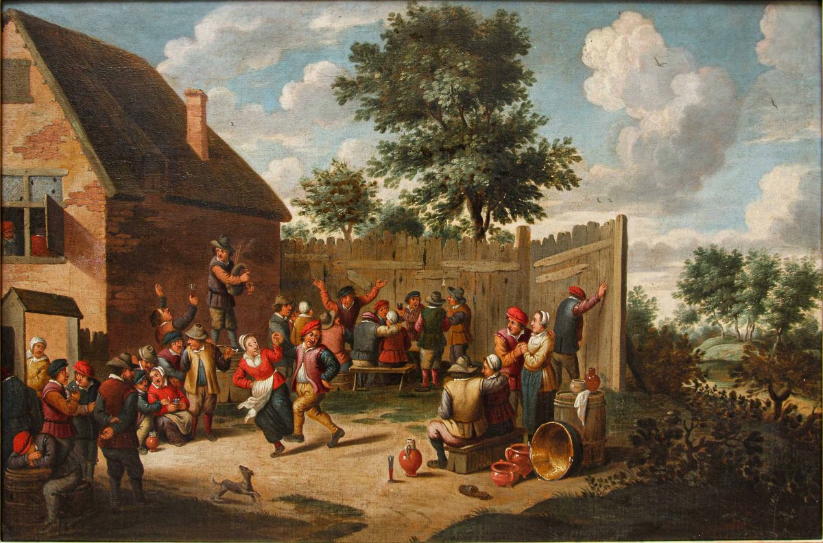 David Teniers le Jeune (Anvers, 1610 - Bruxelles, 1690), atelier de, Fête de village-photo-2