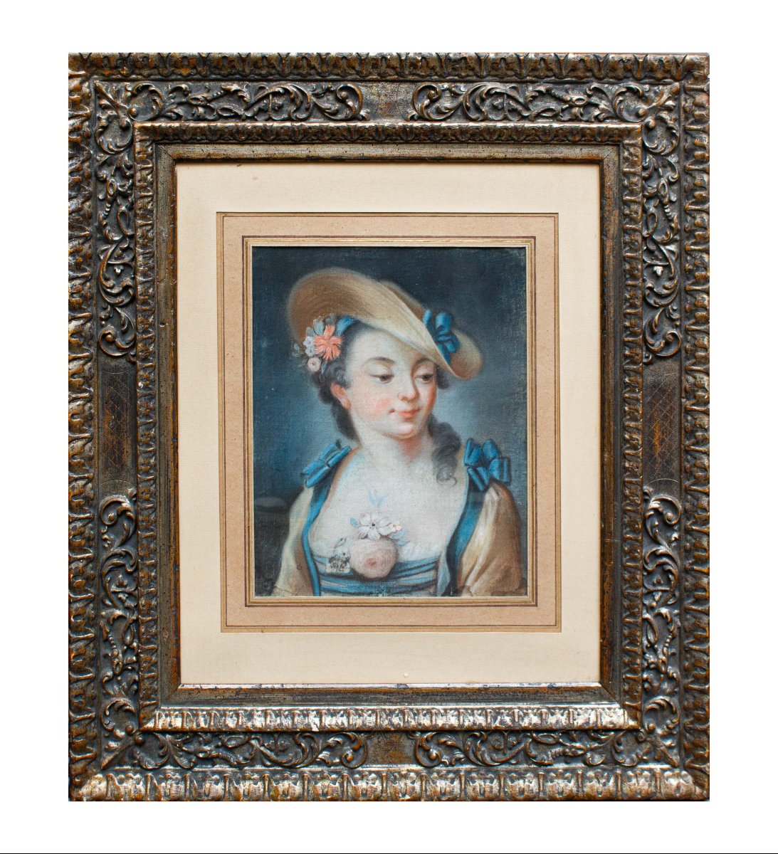 Tomaso Bugoni (venice? – 1767), Portrait Of A Girl With A Hat