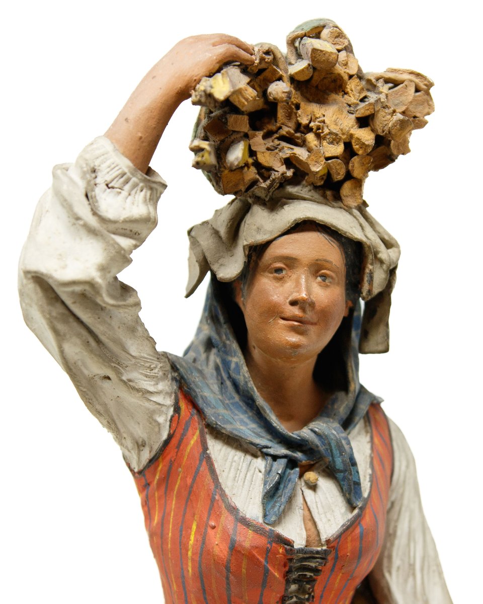 Caltagirone, fin du XVIIIe siècle, atelier Bongiovanni Vaccaro, Figures de la crèche avec porte-photo-2