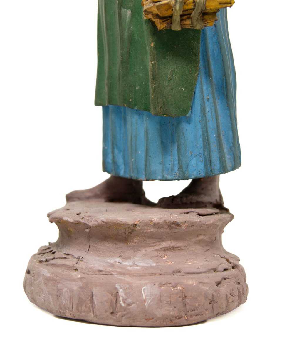 Caltagirone, fin du XVIIIe siècle, atelier Bongiovanni Vaccaro, Figures de la crèche avec porte-photo-4