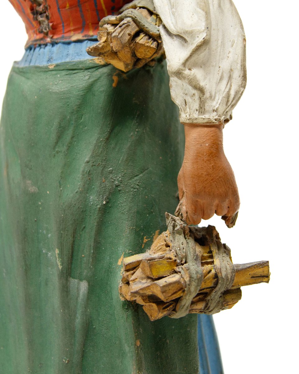 Caltagirone, fin du XVIIIe siècle, atelier Bongiovanni Vaccaro, Figures de la crèche avec porte-photo-6