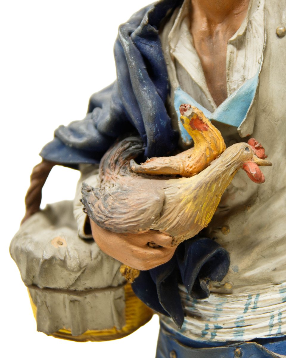 Caltagirone, fin du XVIIIe siècle, atelier Bongiovanni Vaccaro, Figures de la crèche avec porte-photo-7