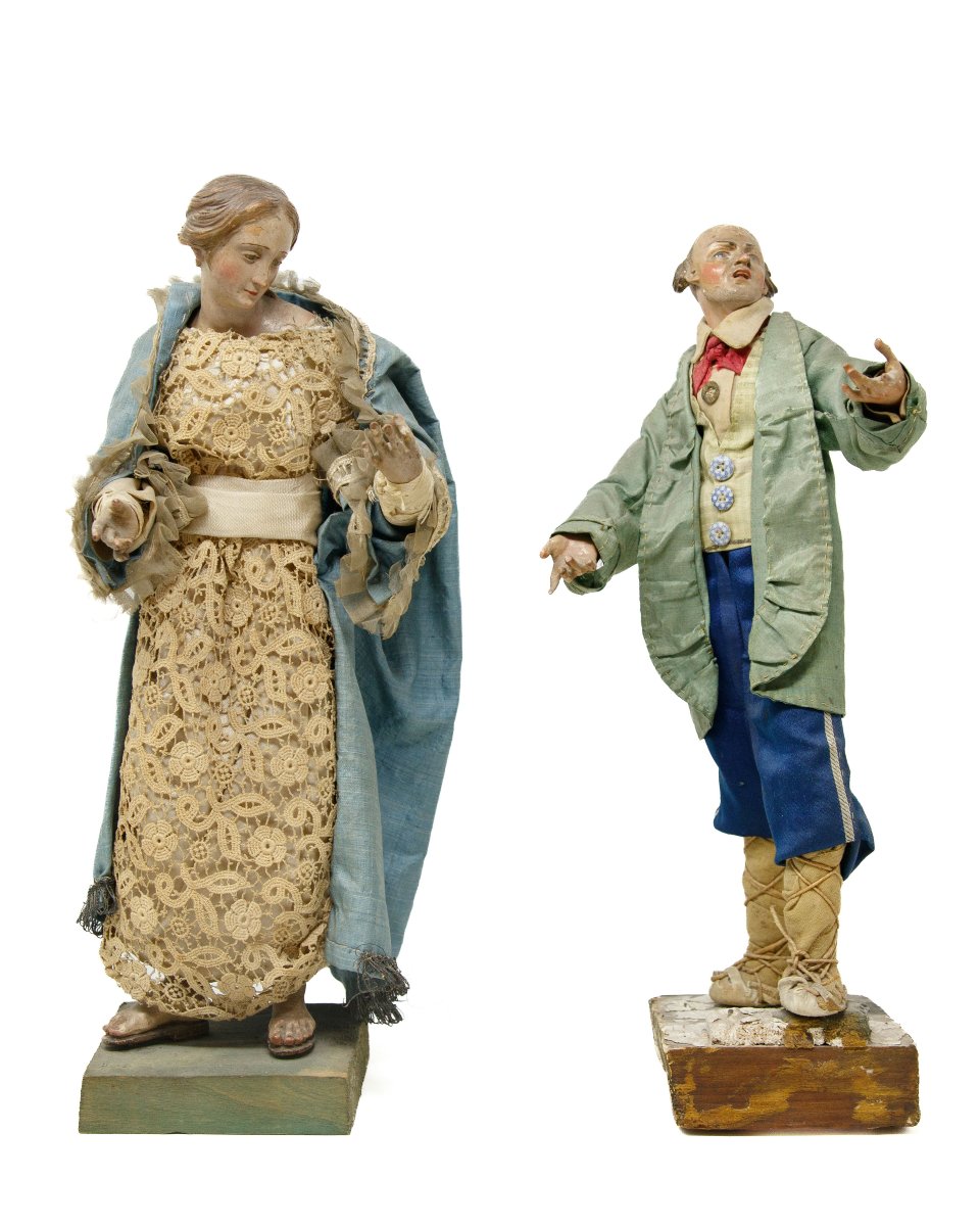 Naples, XVIIIe siècle, Figures de la crèche napolitaine 