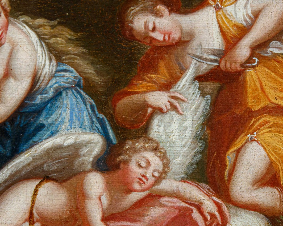 Circle Of Francesco Albani (bologna, 1578–1660), Sleeping Cupids Disarmed By Nymphs-photo-7