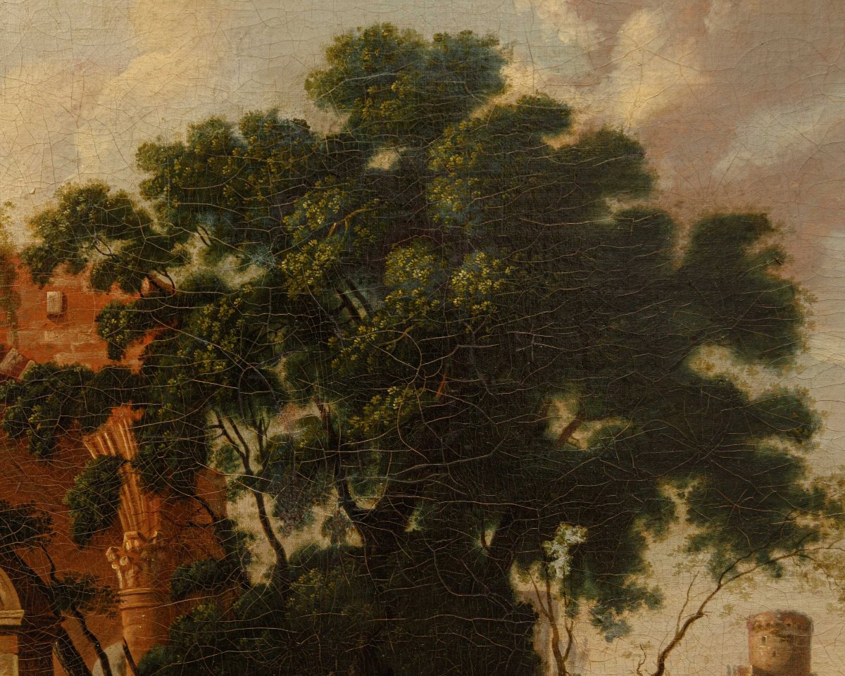 Giuseppe Bacigalupo (tribogna (ge), 1744 – Genoa, 1821), Attributed, Landscape With Ruins-photo-1