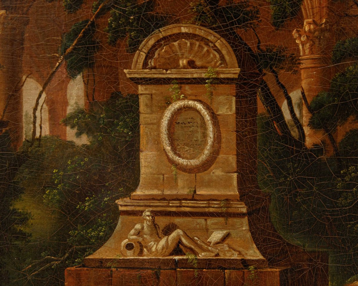 Giuseppe Bacigalupo (tribogna (ge), 1744 – Genoa, 1821), Attributed, Landscape With Ruins-photo-4
