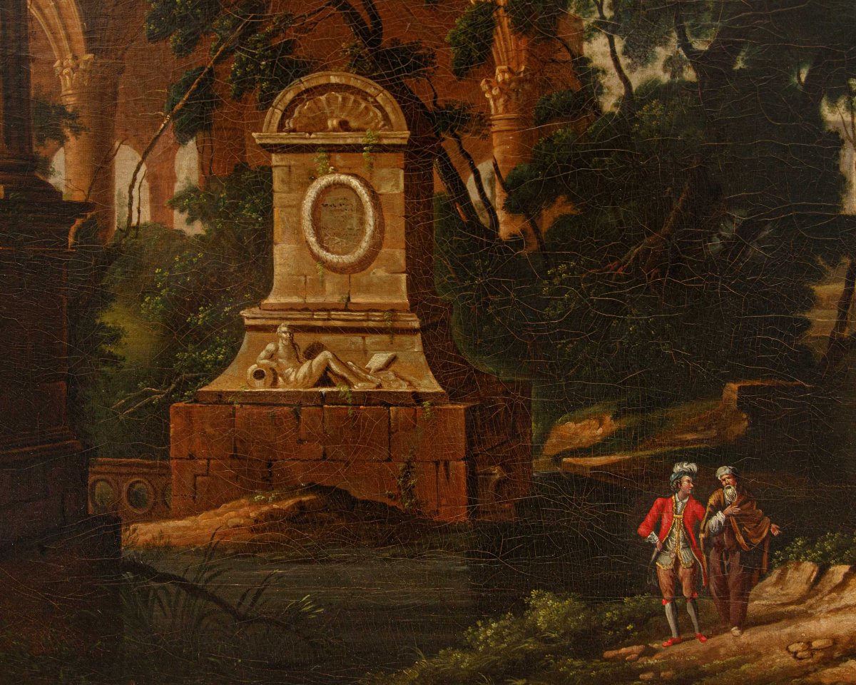 Giuseppe Bacigalupo (tribogna (ge), 1744 – Genoa, 1821), Attributed, Landscape With Ruins-photo-5