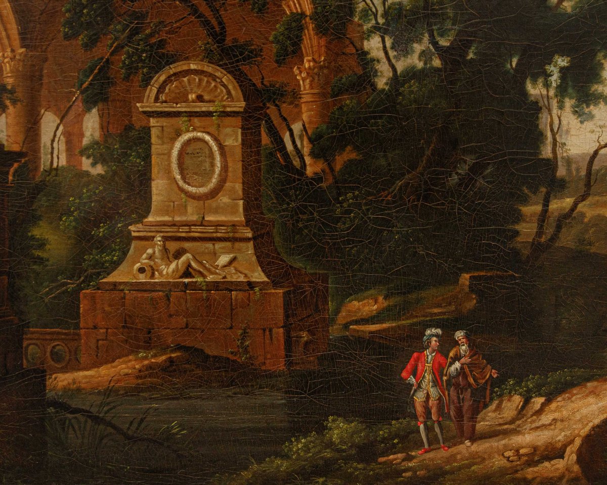 Giuseppe Bacigalupo (tribogna (ge), 1744 – Genoa, 1821), Attributed, Landscape With Ruins-photo-7
