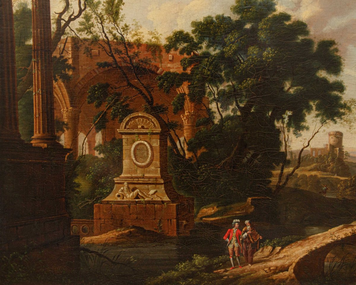 Giuseppe Bacigalupo (tribogna (ge), 1744 – Genoa, 1821), Attributed, Landscape With Ruins-photo-8