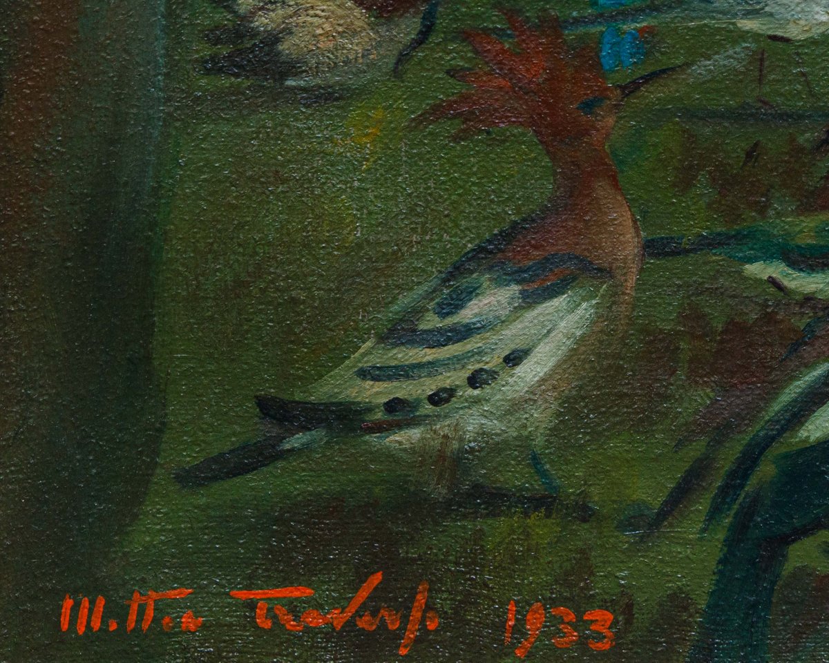 Mattia Traverso (Gênes, 1885 - 1956), Prédication de saint François aux oiseaux-photo-8