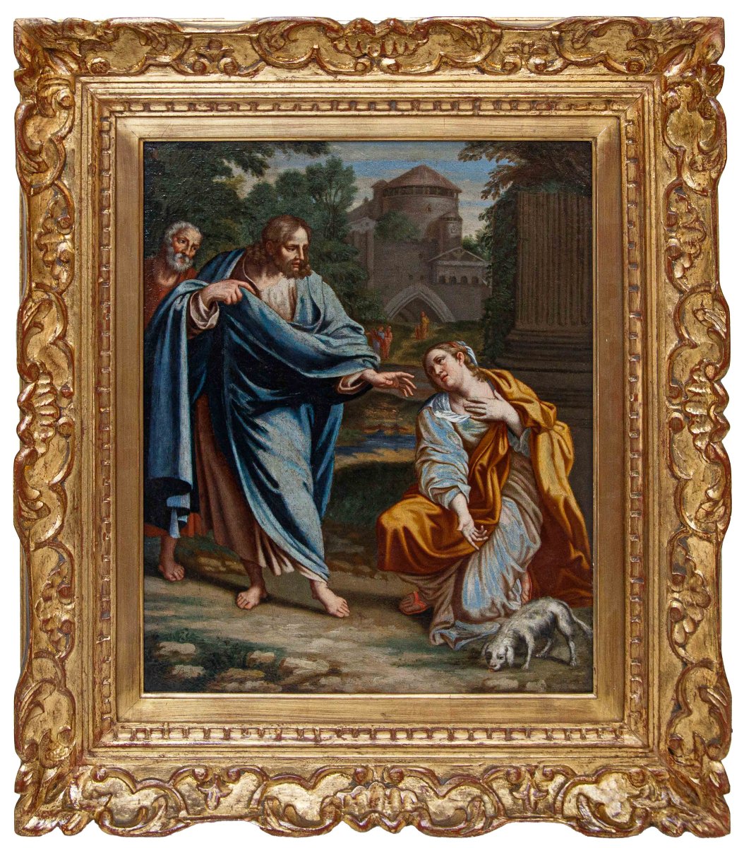 A Follower Of Annibale Carracci (bologna, 1560 – Rome, 1609), 17th Century, Christ And The Canaanite Woman