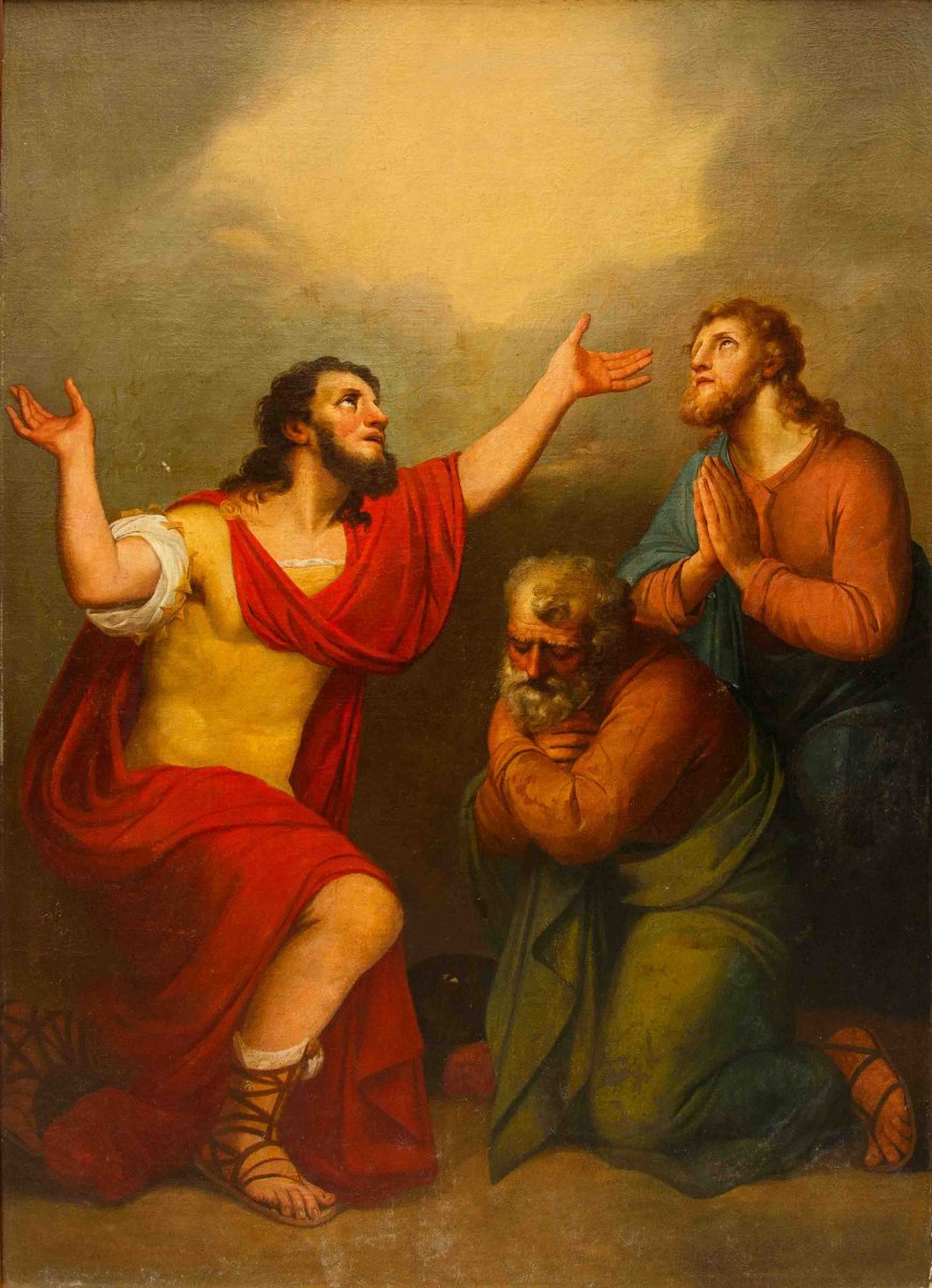 Neoclassical Painter, 19th Century; Cornelius Receives The Holy Spirit, With Peter On The Right-photo-2