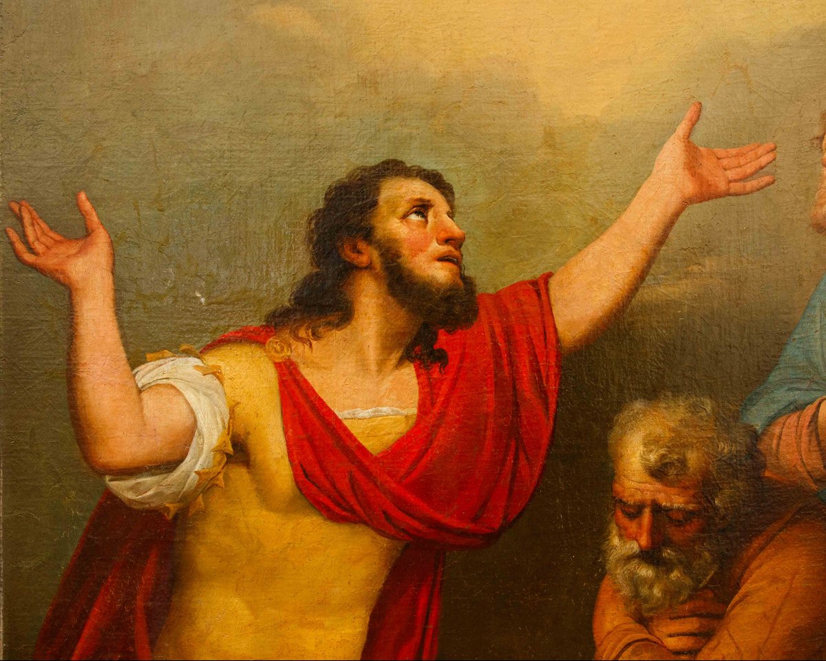 Neoclassical Painter, 19th Century; Cornelius Receives The Holy Spirit, With Peter On The Right-photo-3