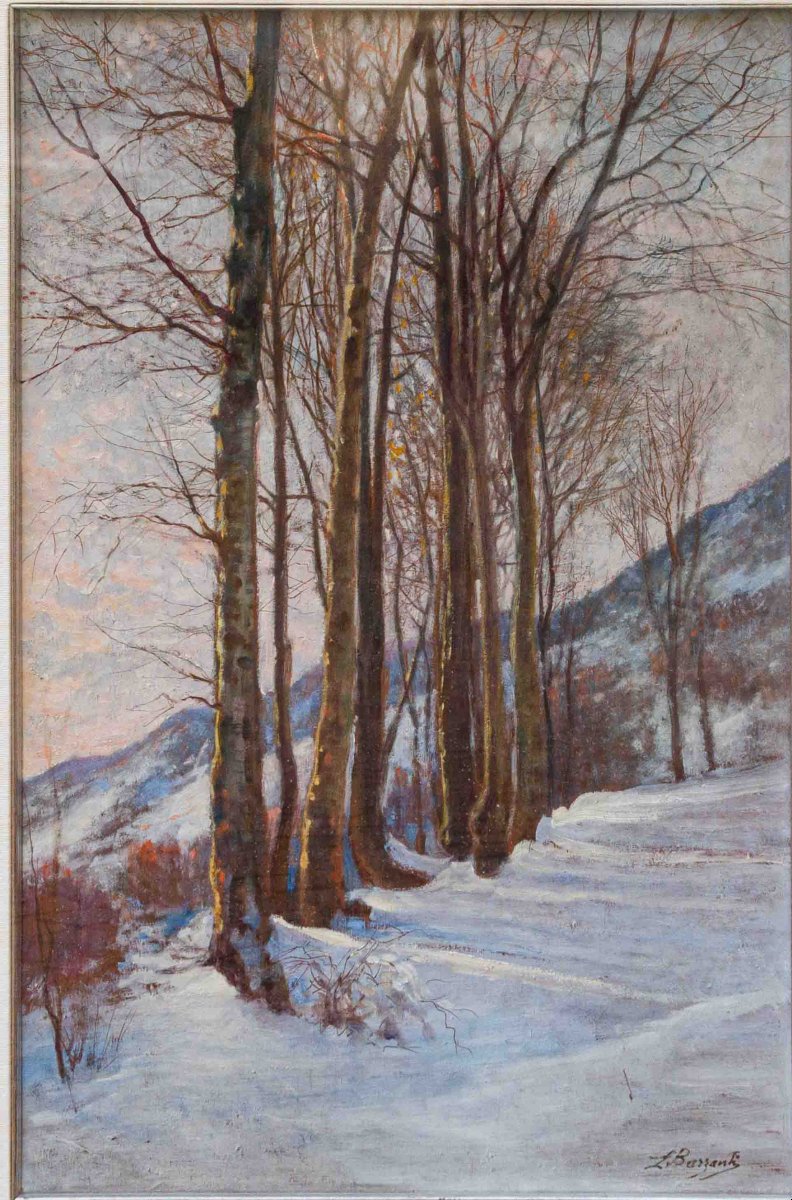 Licinio Barzanti (Forlì, 29 octobre 1857 - Côme, 4 décembre 1944), Paysage enneigé-photo-2