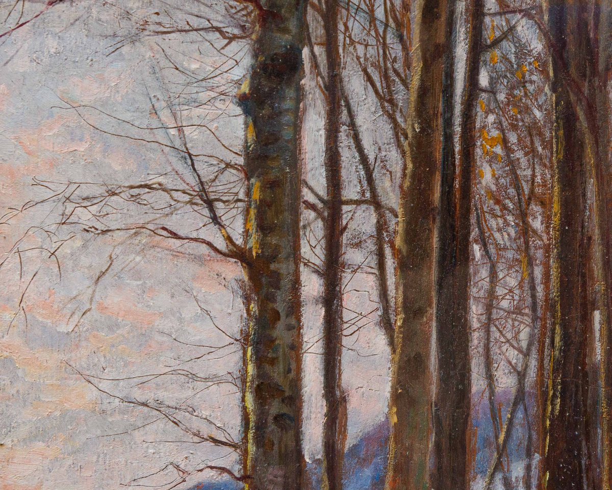 Licinio Barzanti (Forlì, 29 octobre 1857 - Côme, 4 décembre 1944), Paysage enneigé-photo-1