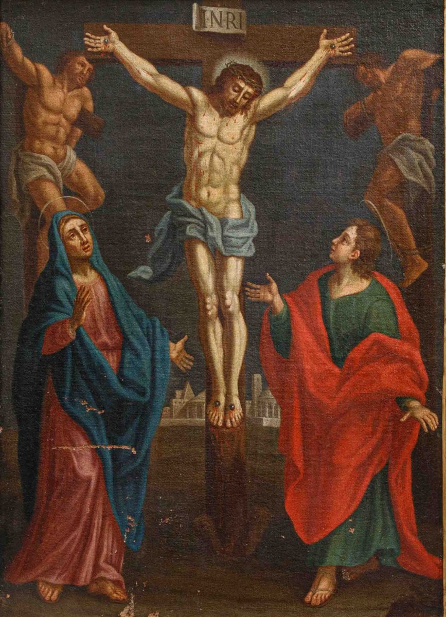 Roman School, 17th Century, The Crucifixion-photo-2