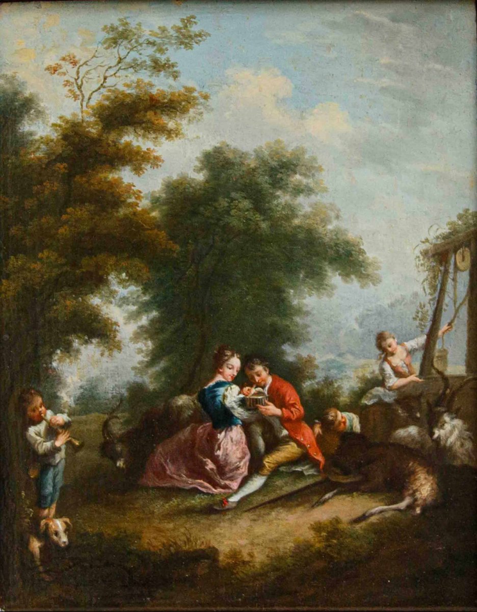 XVIIIe siècle, École française, Scènes galantes-photo-2