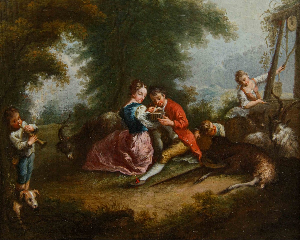 XVIIIe siècle, École française, Scènes galantes-photo-3