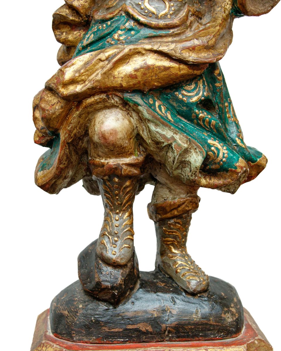 Portuguese School, Late 17th Century, Pair Of Angelic Figures-photo-1