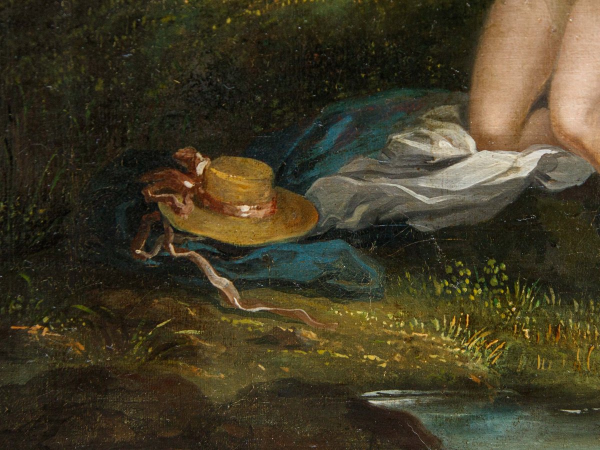 Fin du 18ème siècle - Début du 19ème siècle, Scène mythologique avec Eurydice et Paire de nymph-photo-2