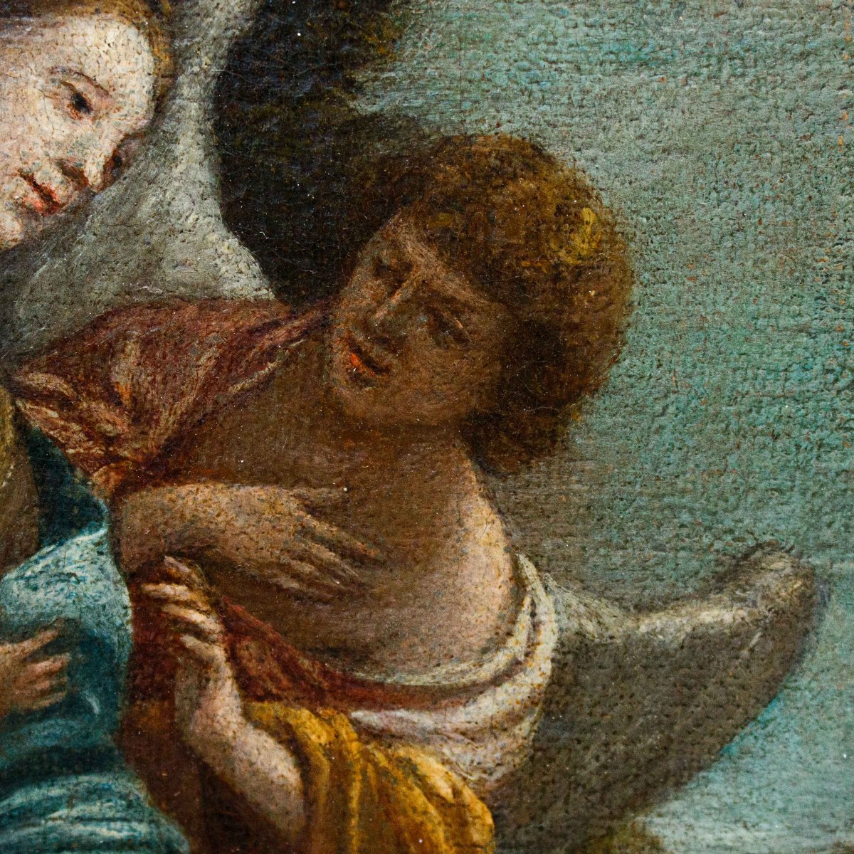 École romaine, 17ème siècle,  Vierge à l'Enfant et ange-photo-7