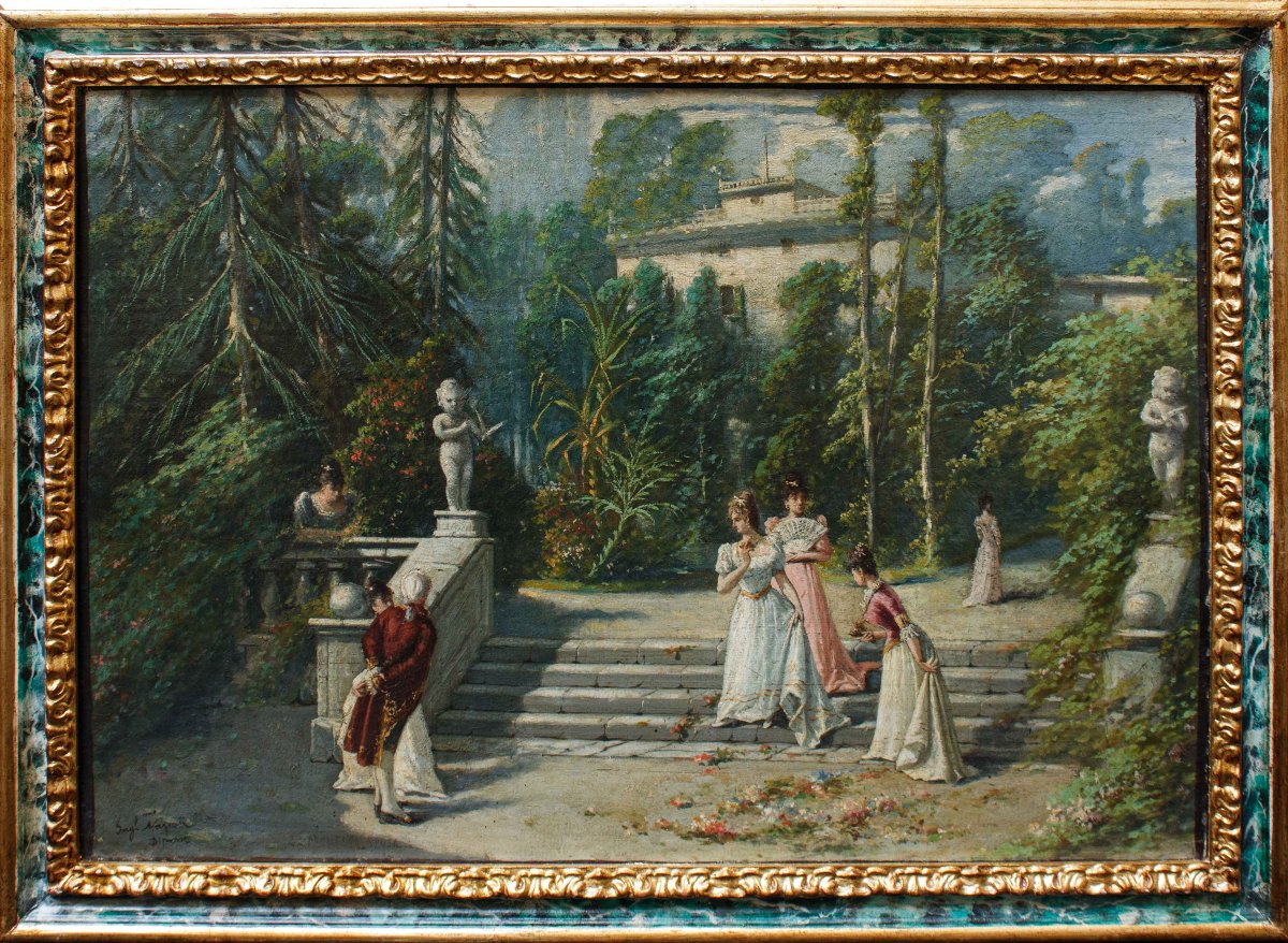 Guglielmo Napoli (Pavie 1868 - Gênes 1945), Scène galante