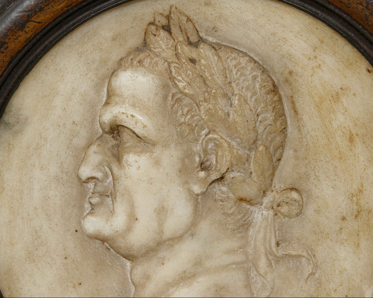 Rome, XVIe siècle, Paire de médaillons avec Néron et Vespasien-photo-6
