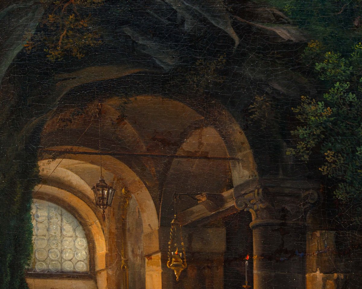 Federico Moja (Milan, 20 octobre 1802 - Dolo (VE), 29 mars 1885), La messe entre les ruines-photo-2